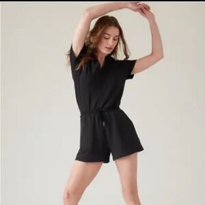 Athleta Balance Romper Soft Tencel Black Large NWOT